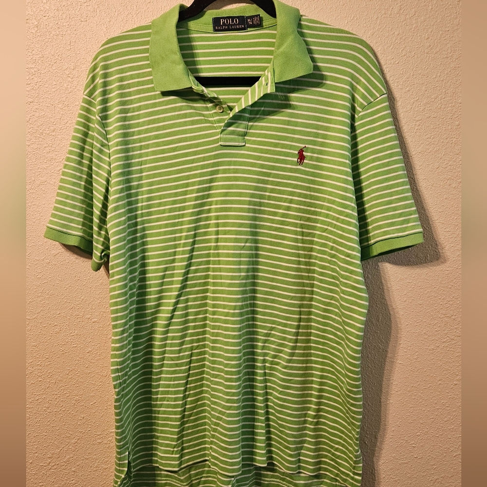 Polo by Ralph Lauren Green Striped Polo Shirt